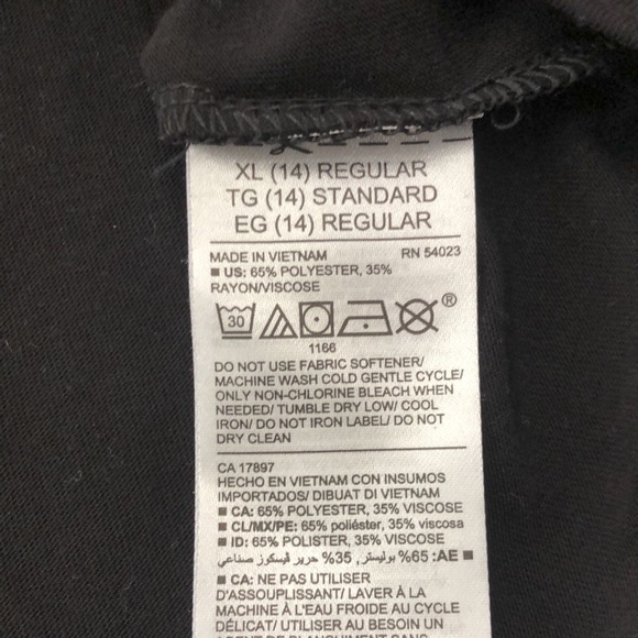 Old Navy Girls Active Go Dry Cutout Tee in Black Size XL 14 - Picture 10 of 15